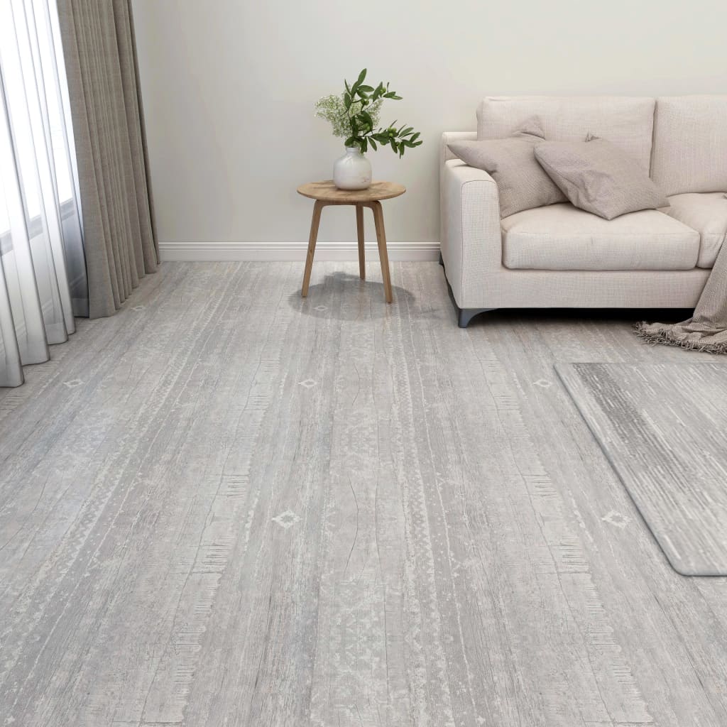 Listoni Per Pavimenti Autoadesivi 55 Pz In Pvc 5,11 M² Grigi