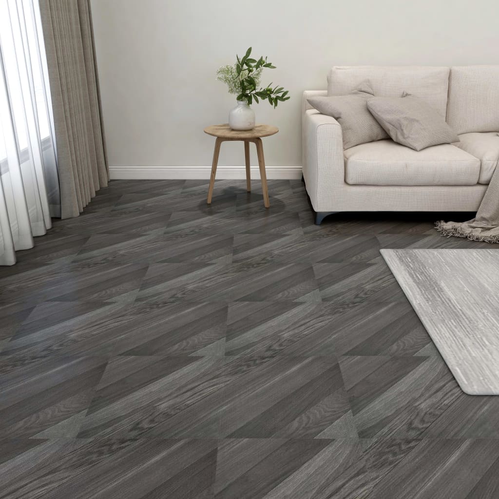 Listoni Pavimenti Autoadesivi 55 Pz In Pvc 5,11 M² Grigi Rigati