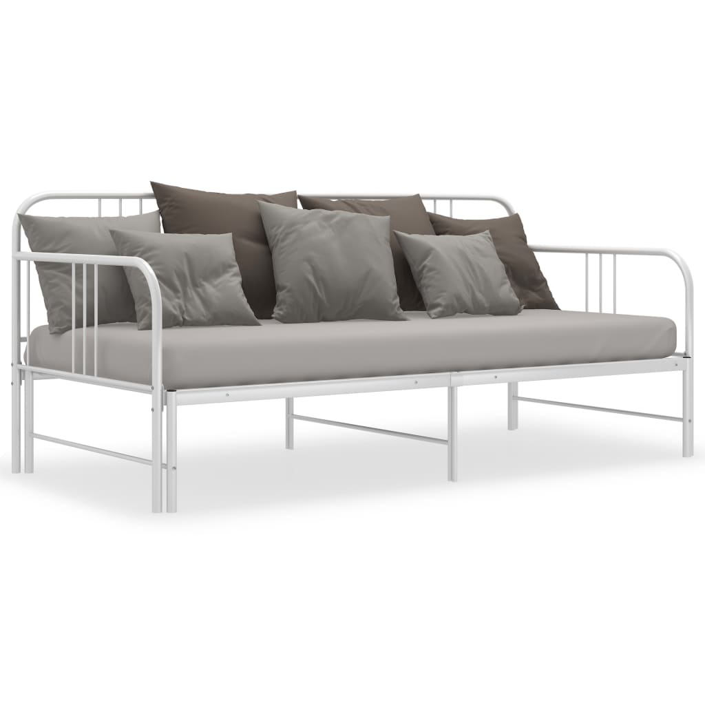 Telaio Divano Letto Estraibile Bianco In Metallo 90x200 cm - Image 6