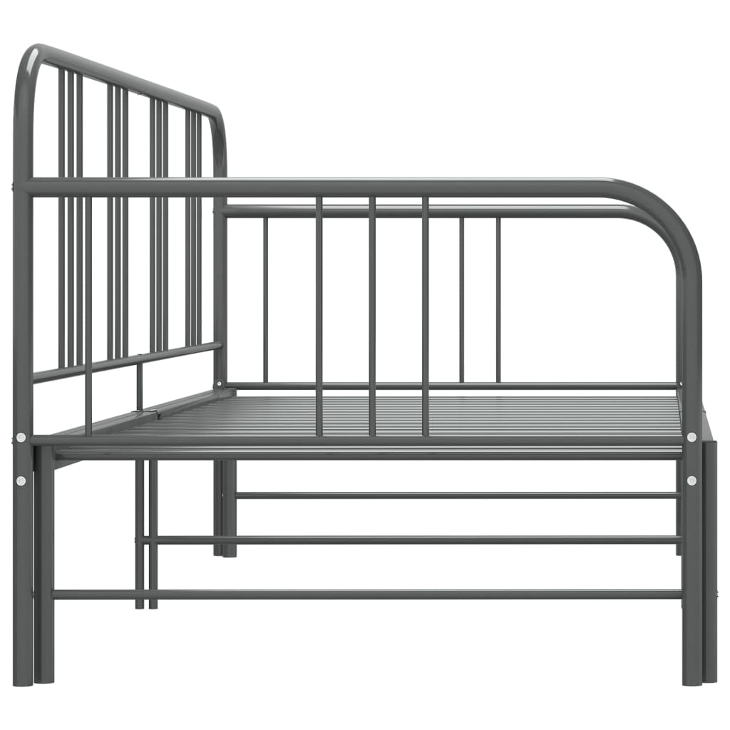 Telaio Divano Letto Estraibile Grigio In Metallo 90x200 cm - Image 4