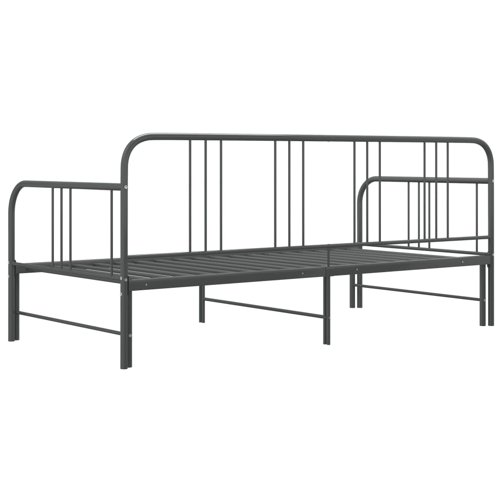 Telaio Divano Letto Estraibile Grigio In Metallo 90x200 cm - Image 5