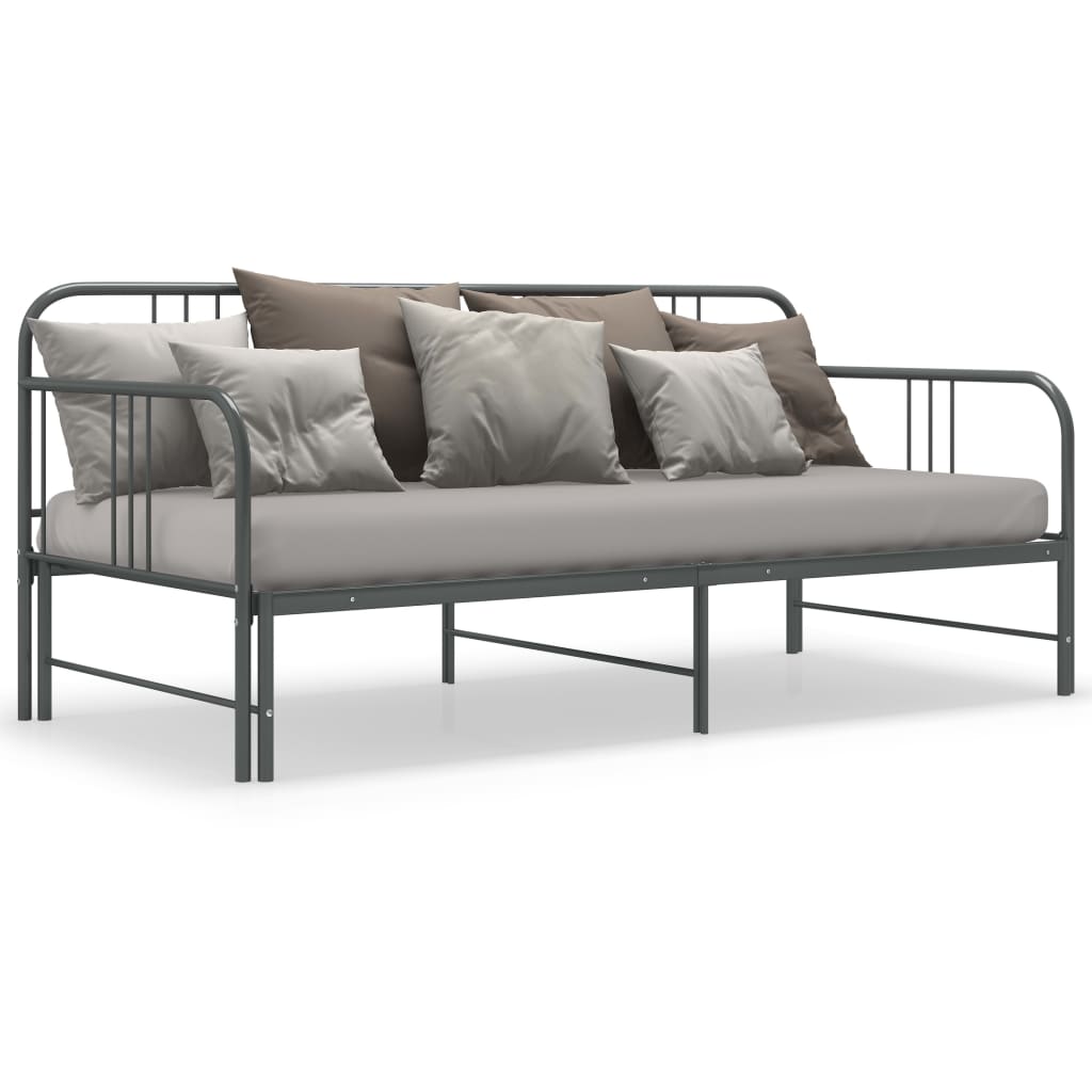 Telaio Divano Letto Estraibile Grigio In Metallo 90x200 cm - Image 6