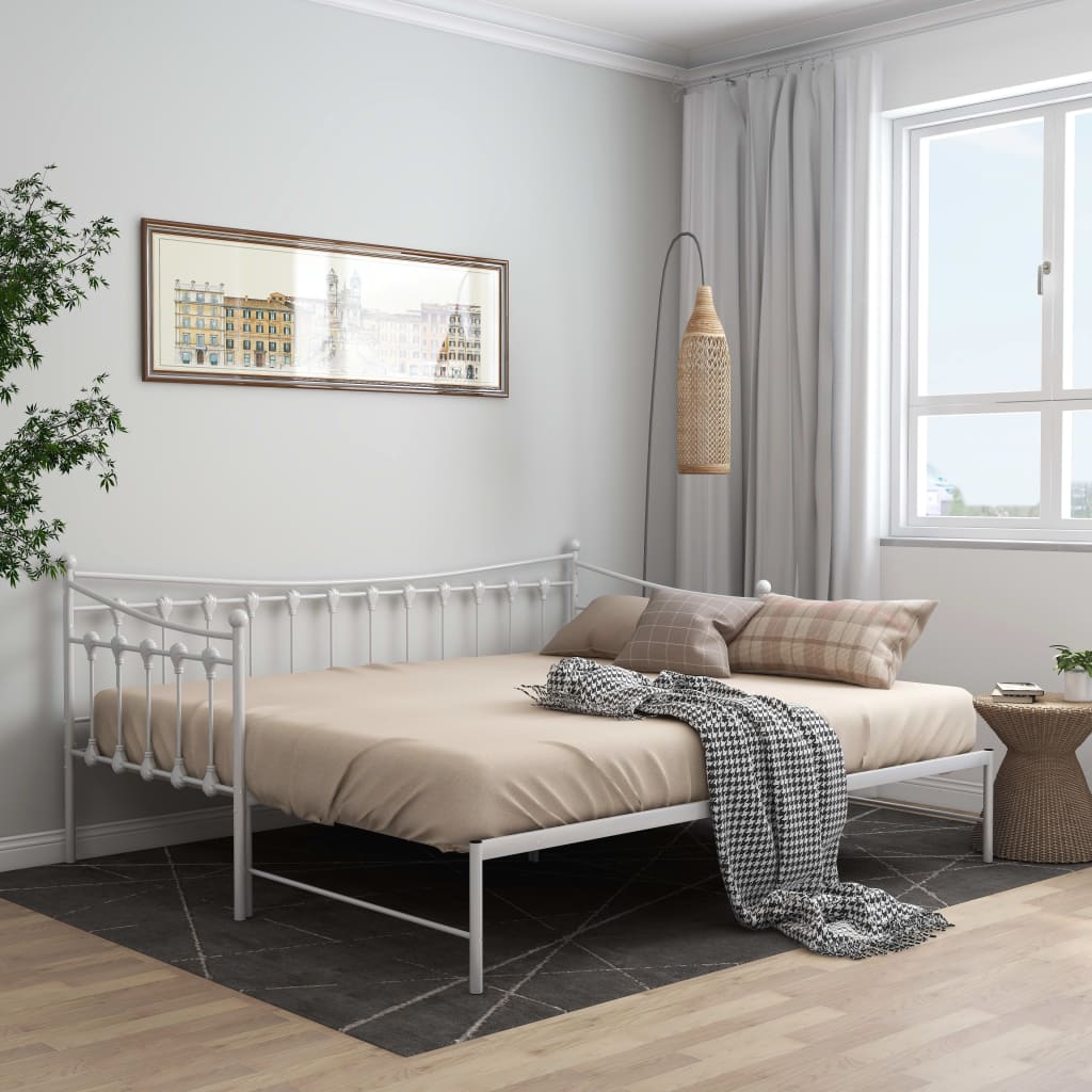 Telaio Divano Letto Estraibile Bianco In Metallo 90x200 cm