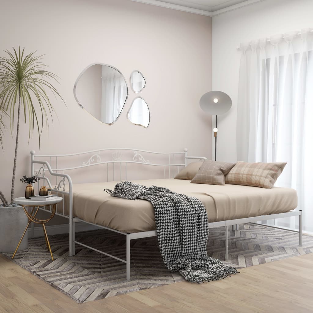 Telaio Divano Letto Estraibile Bianco In Metallo 90x200 cm - Image 3