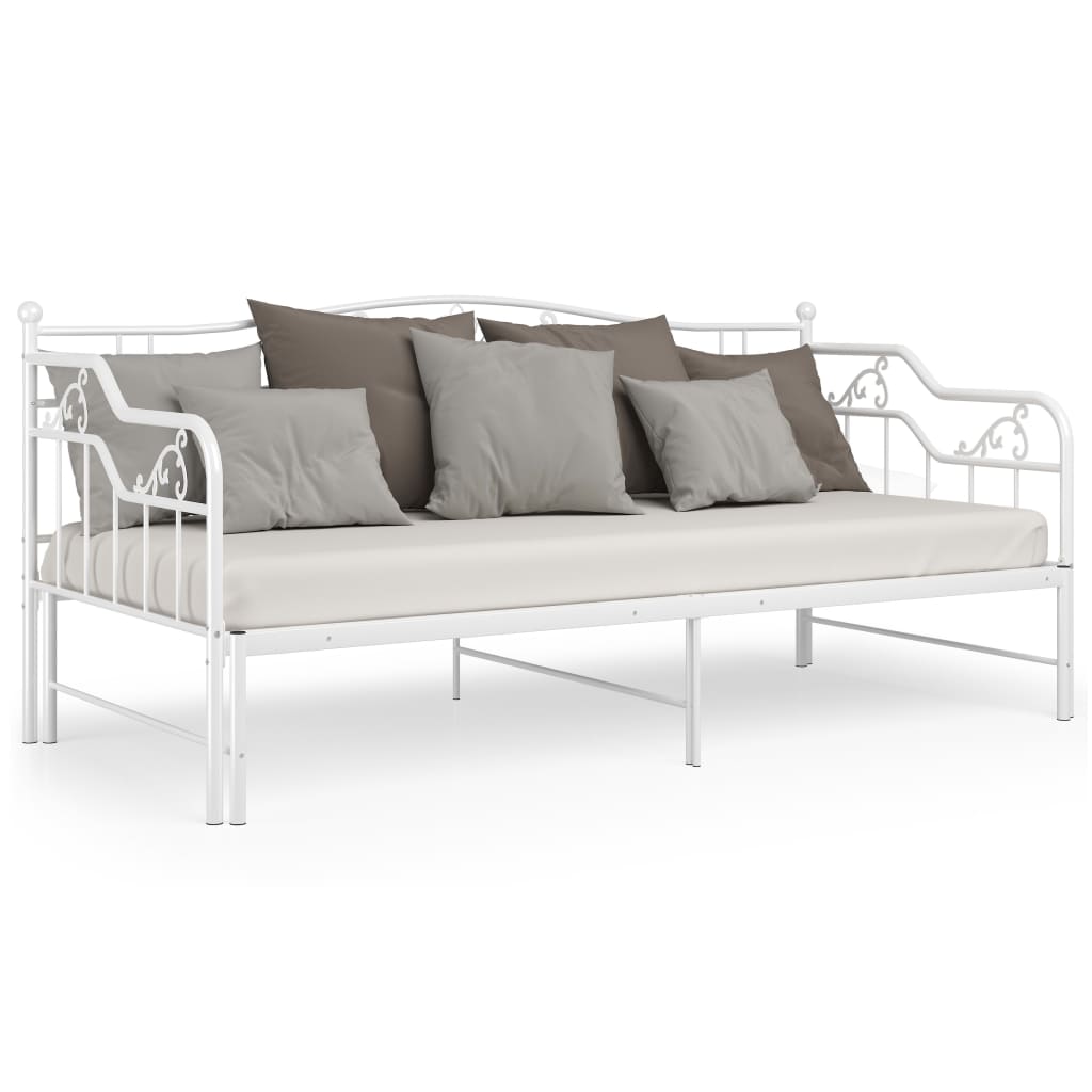 Telaio Divano Letto Estraibile Bianco In Metallo 90x200 cm - Image 4
