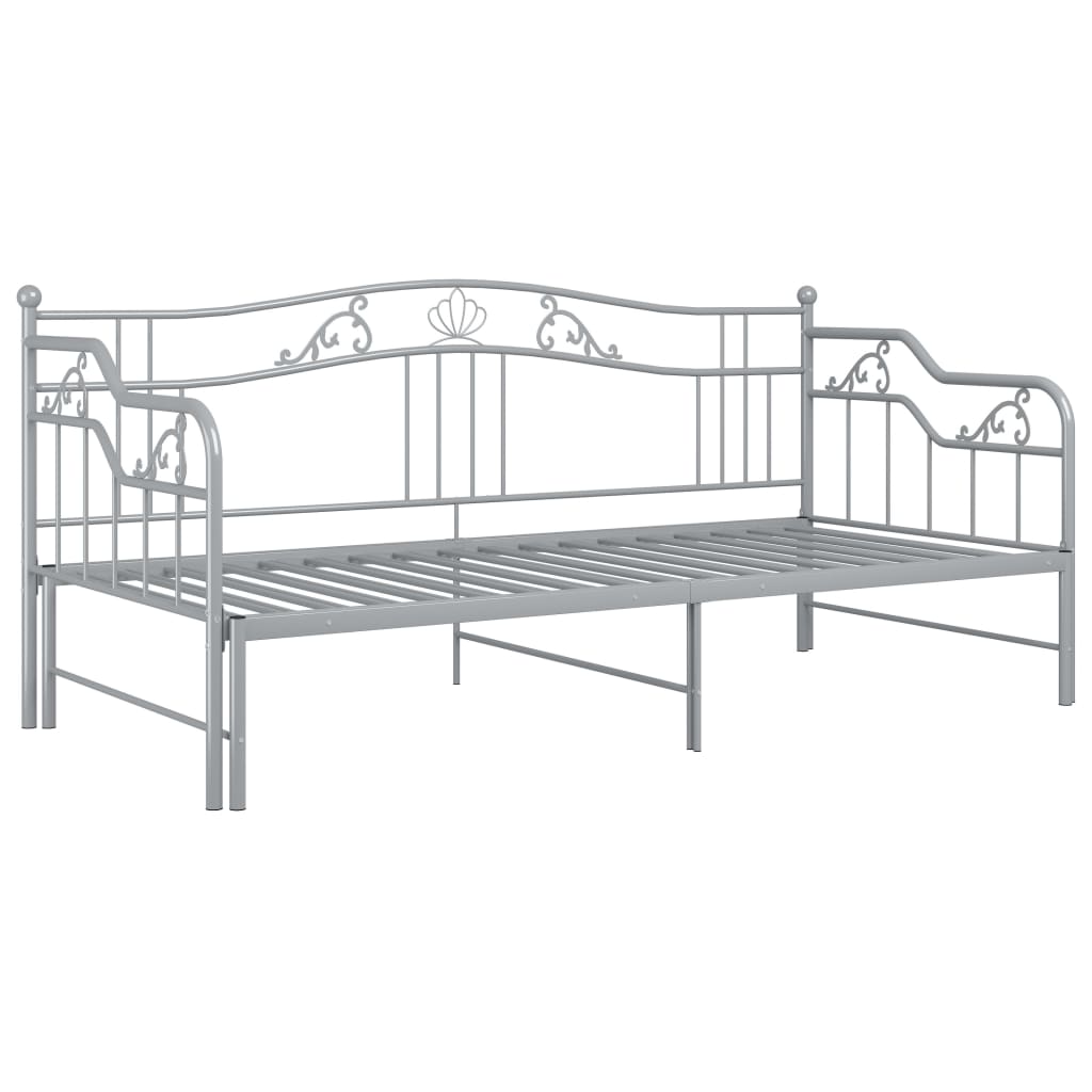 Telaio Divano Letto Estraibile Grigio In Metallo 90x200 cm - Image 5