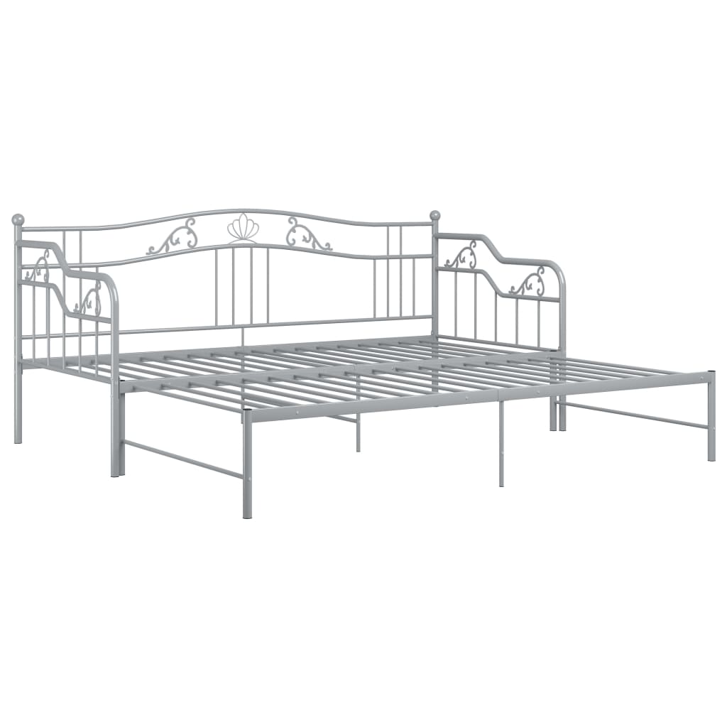 Telaio Divano Letto Estraibile Grigio In Metallo 90x200 cm - Image 6