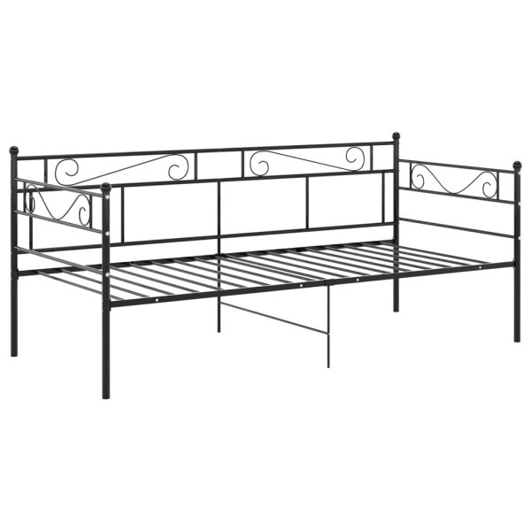 Divano Letto Telaio Nero In Metallo 90x200 cm - Image 3