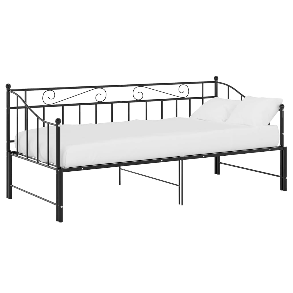 Telaio Divano Letto Estraibile Nero In Metallo 90x200 cm - Image 3
