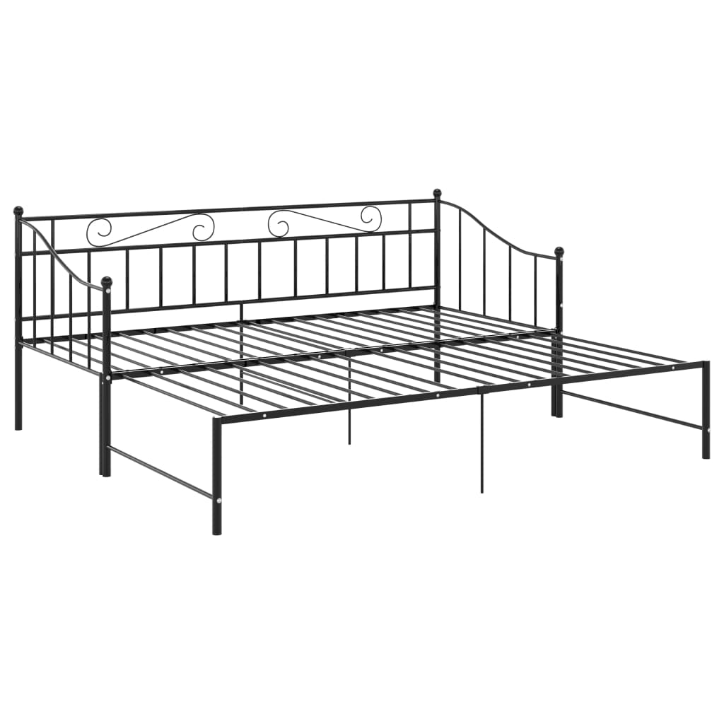 Telaio Divano Letto Estraibile Nero In Metallo 90x200 cm - Image 4