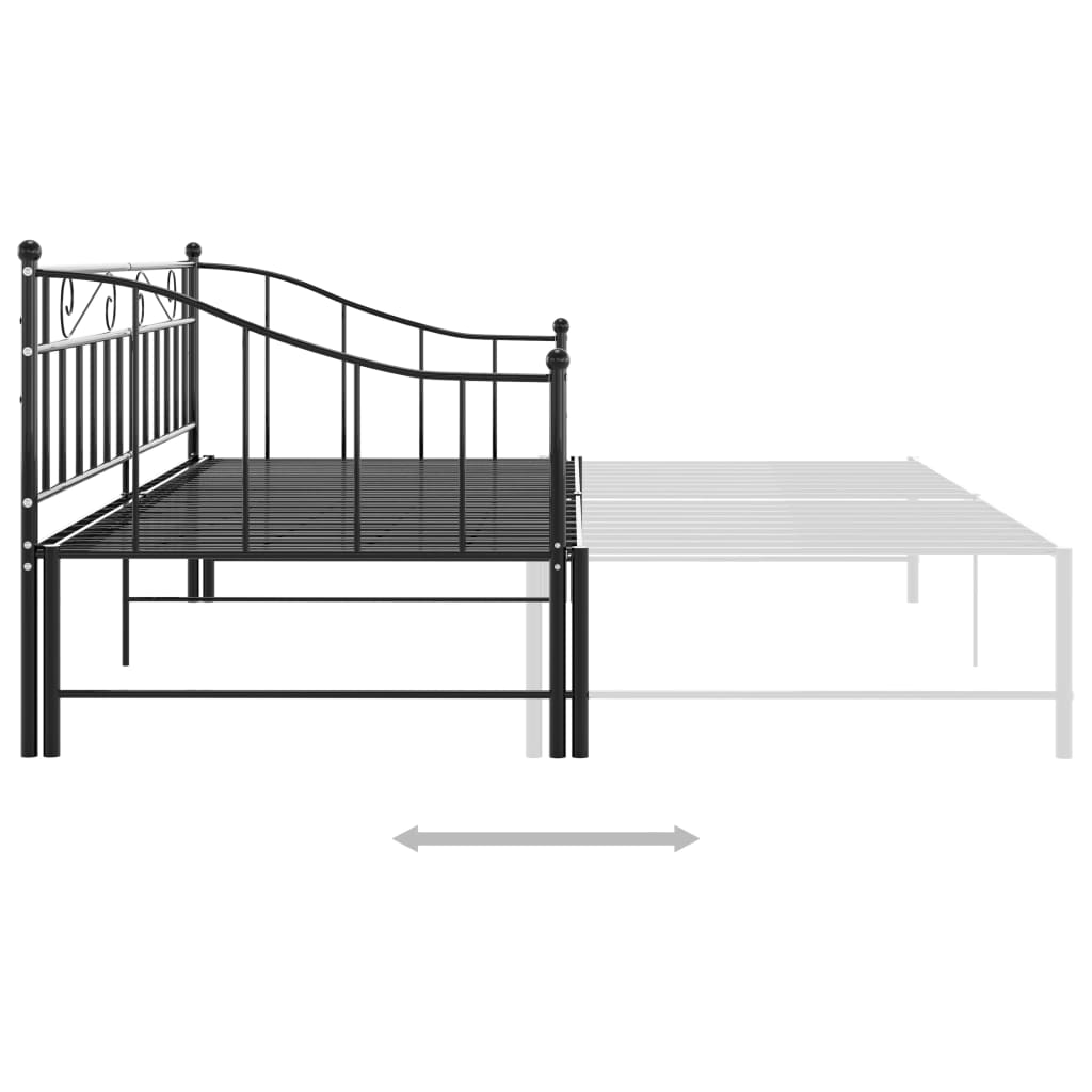 Telaio Divano Letto Estraibile Nero In Metallo 90x200 cm - Image 5