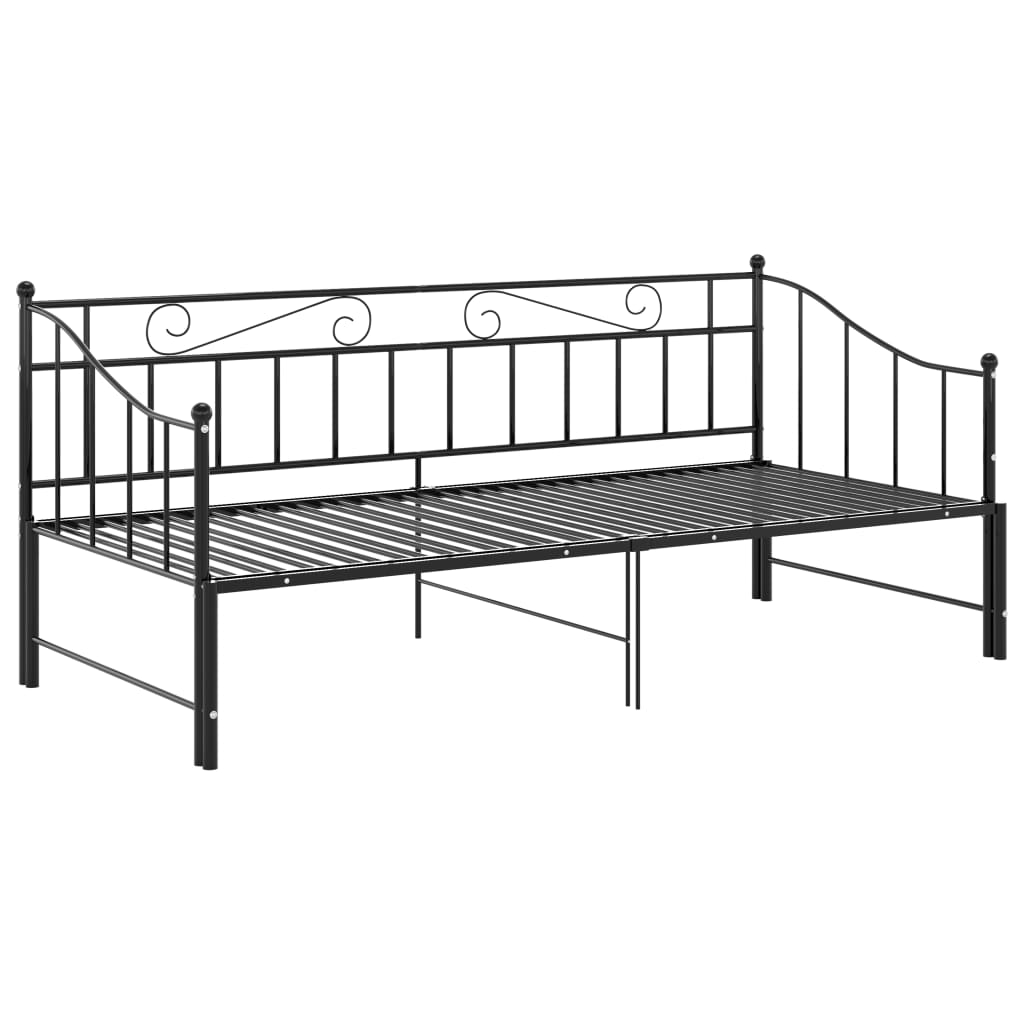Telaio Divano Letto Estraibile Nero In Metallo 90x200 cm - Image 6