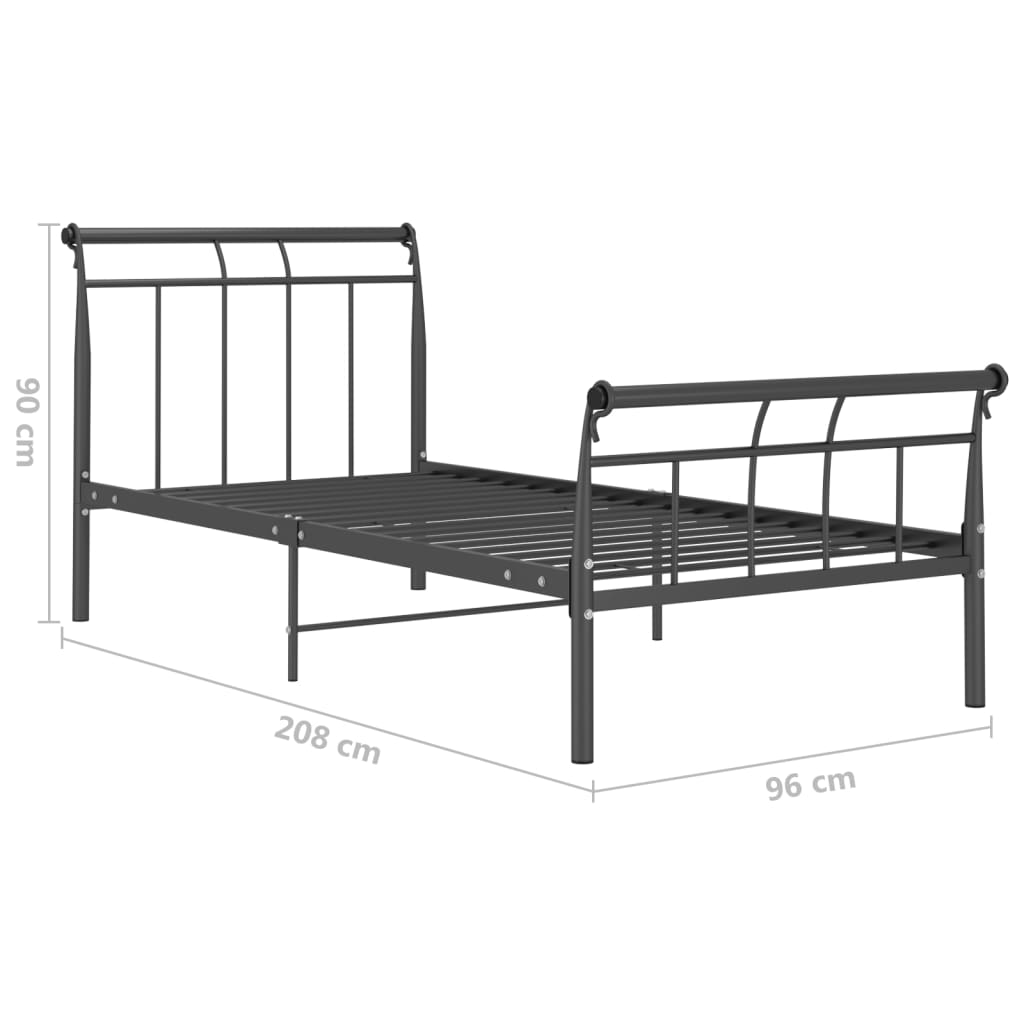 Giroletto Nero In Metallo 90x200 cm - Image 6