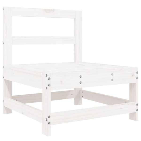 Set Salotto Da Giardino 5 Pz Bianco In Legno Massello Di Pino - Image 5
