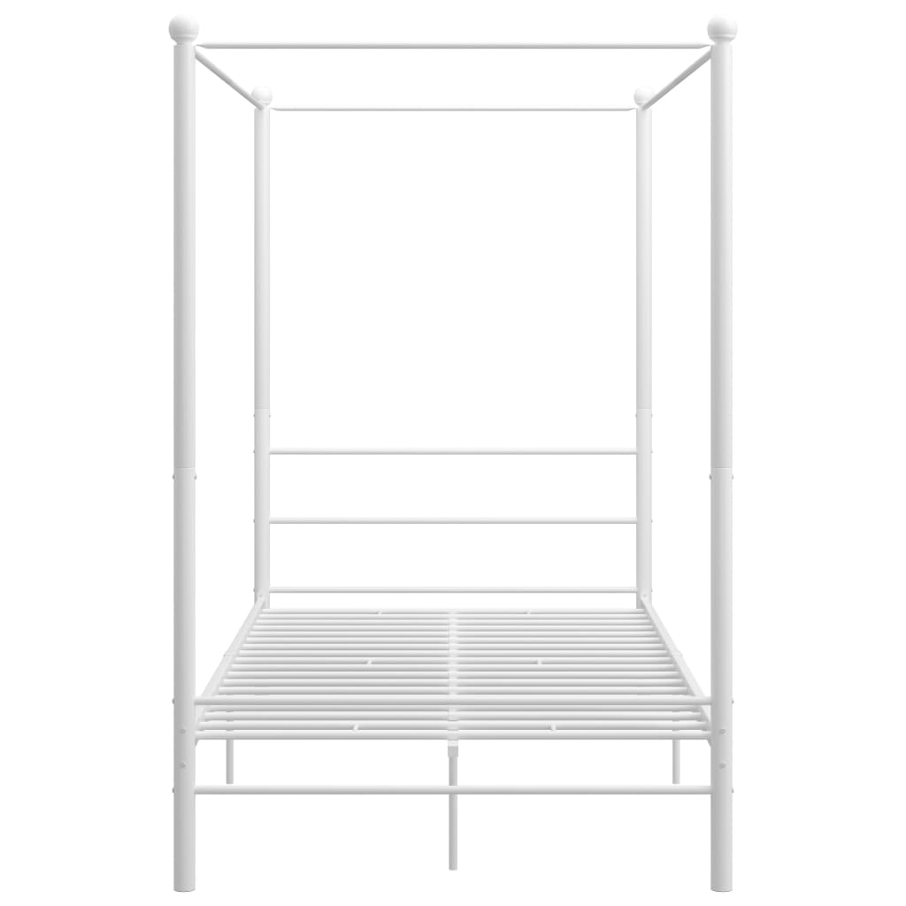 Letto A Baldacchino Bianco In Metallo 140x200 cm - Image 4