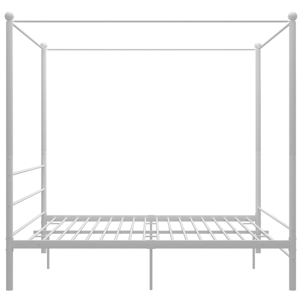 Letto A Baldacchino Bianco In Metallo 180x200 cm - Image 3