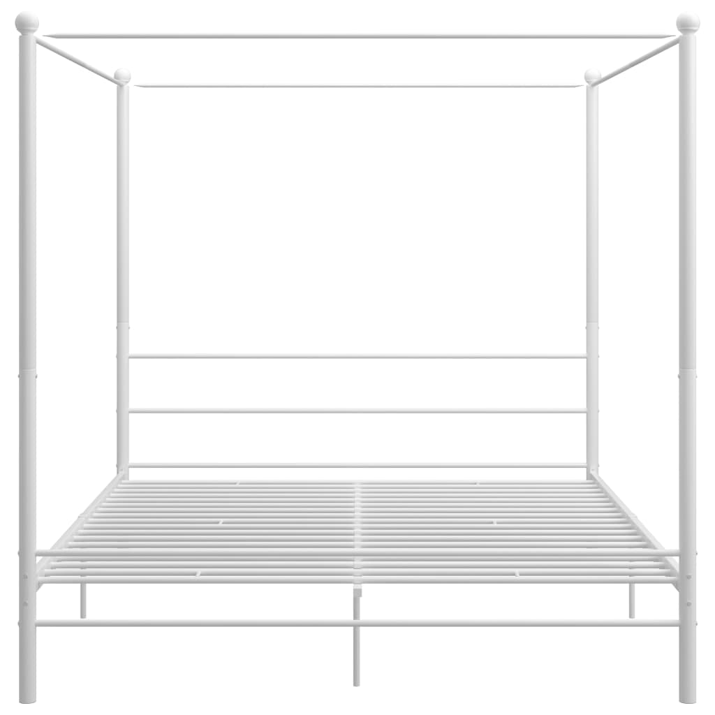 Letto A Baldacchino Bianco In Metallo 180x200 cm - Image 4