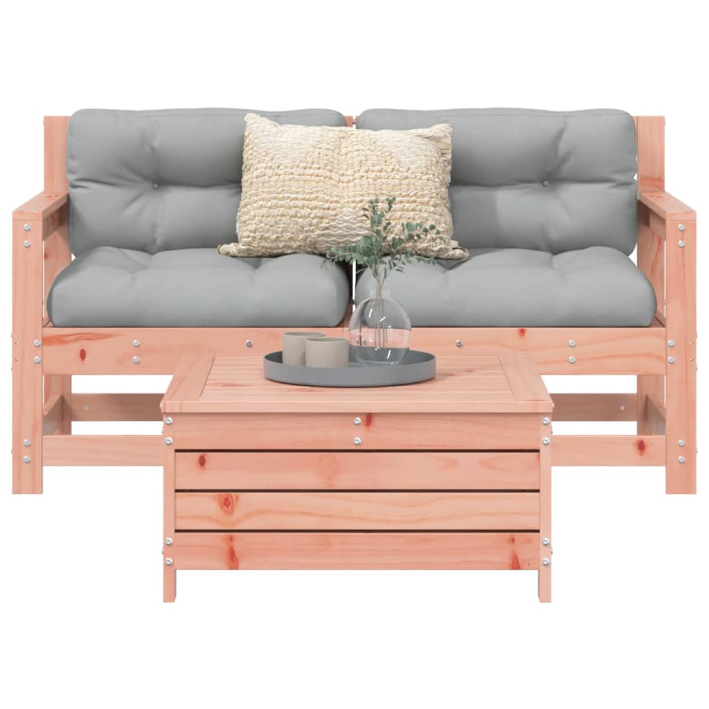 Set Divani Da Giardino 3 Pz In Legno Massello Abete Douglas