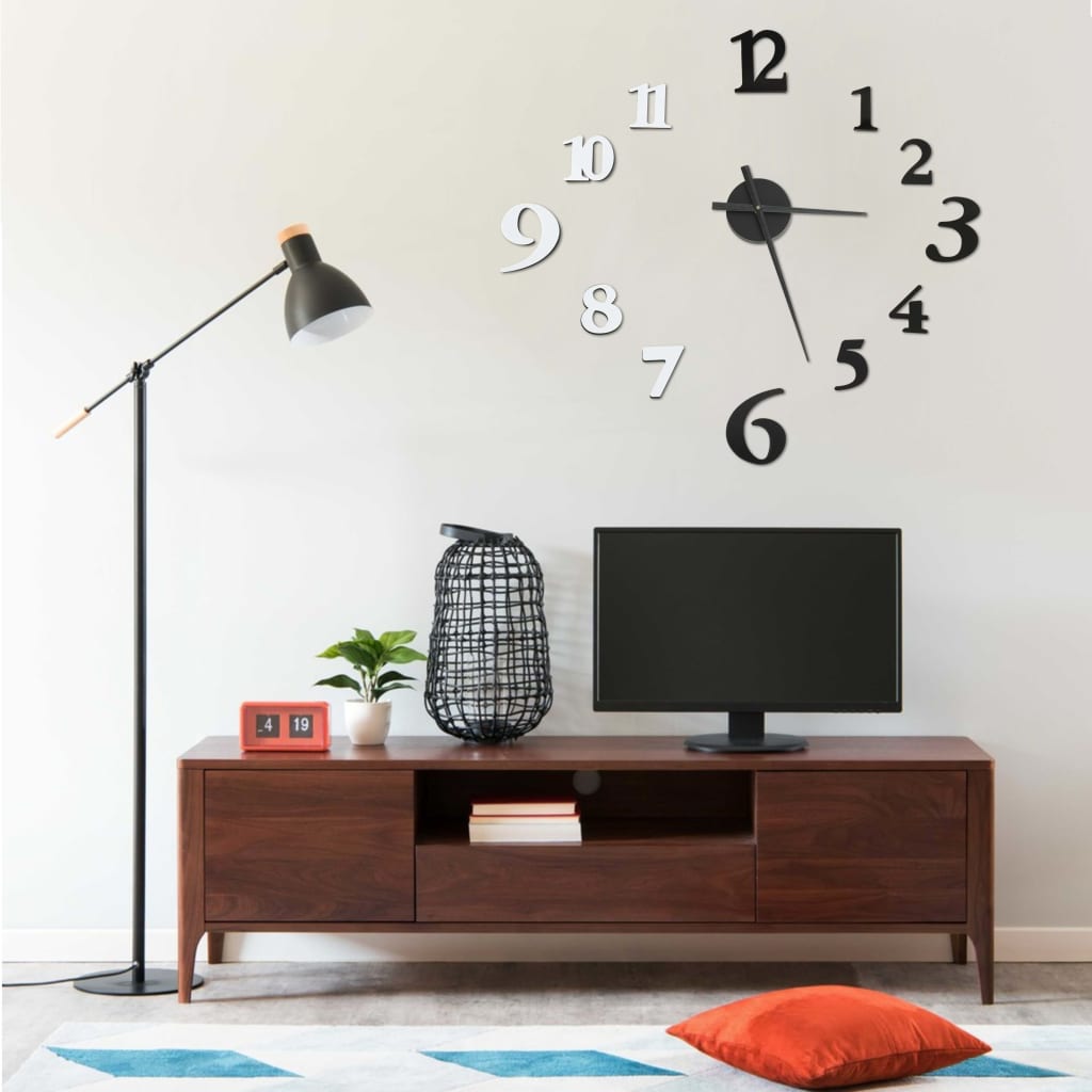 Orologio Da Parete 3d Design Moderno Nero E Bianco 100 Cm Xxl