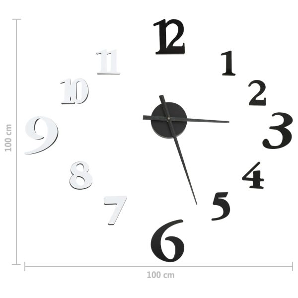 Orologio Da Parete 3d Design Moderno Nero E Bianco 100 Cm Xxl - Image 5