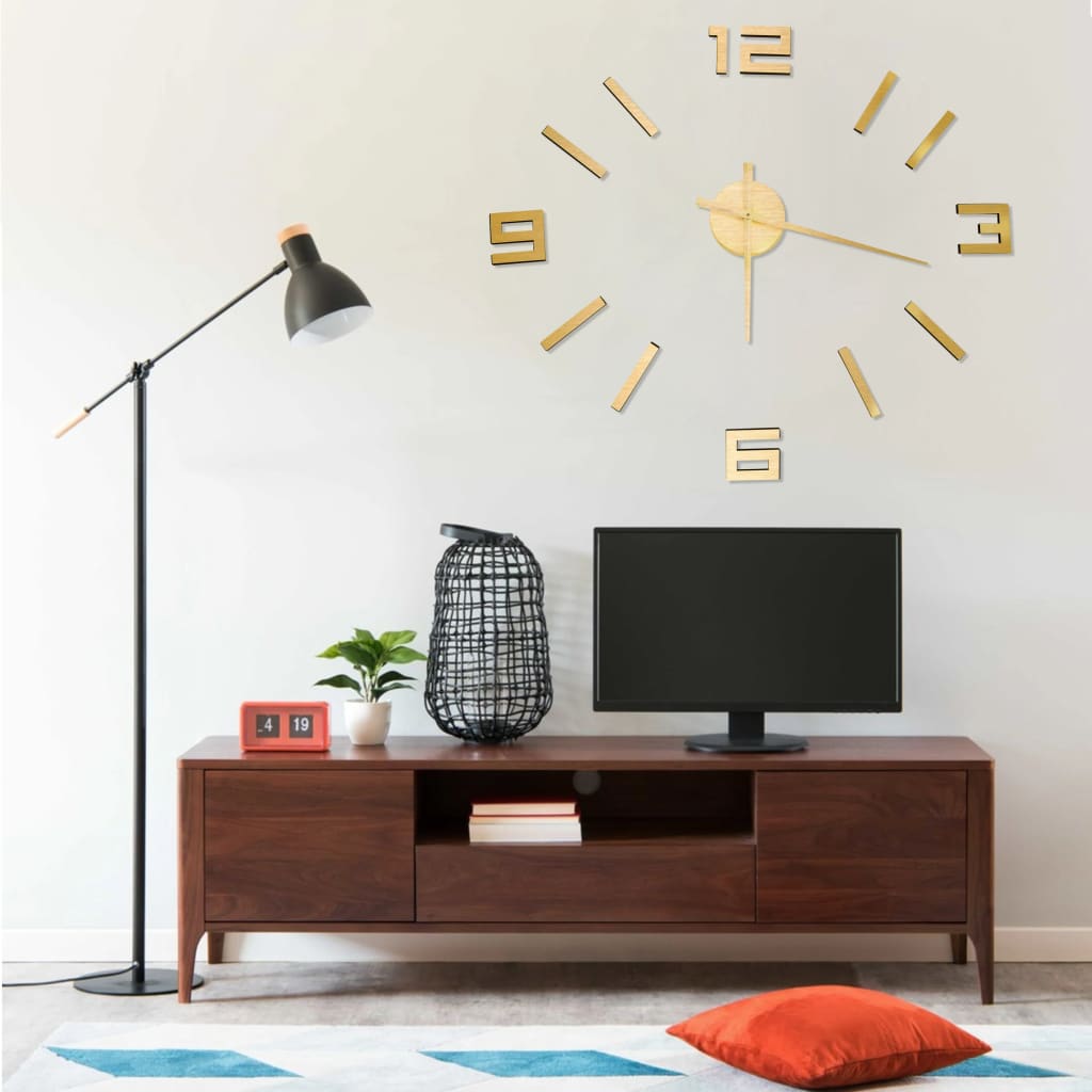 Orologio Da Parete 3d Design Moderno Oro 100 Cm Xxl