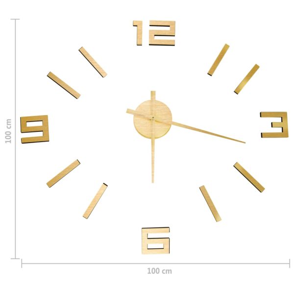 Orologio Da Parete 3d Design Moderno Oro 100 Cm Xxl - Image 5