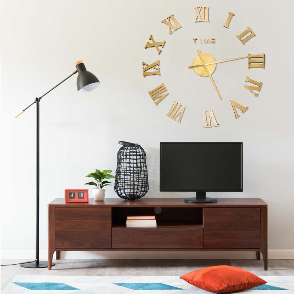 Orologio Da Parete 3d Design Moderno Oro 100 Cm Xxl