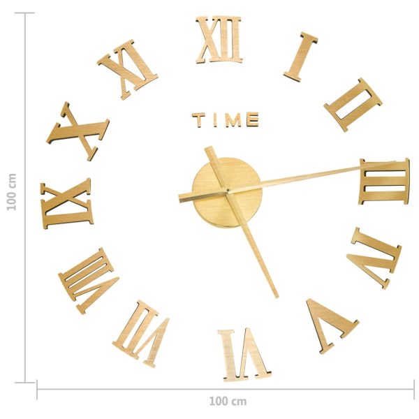 Orologio Da Parete 3d Design Moderno Oro 100 Cm Xxl - Image 5