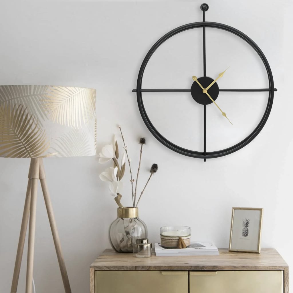 Orologio Da Parete Nero 52 Cm In Ferro