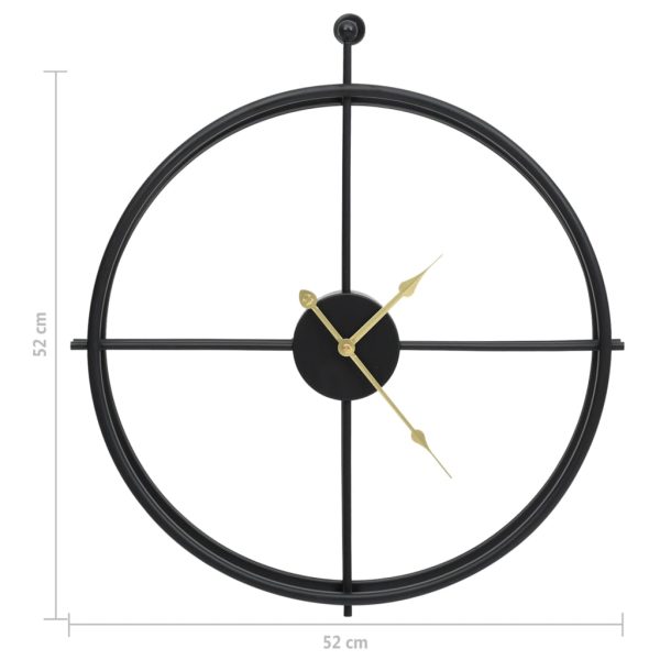 Orologio Da Parete Nero 52 Cm In Ferro - Image 5