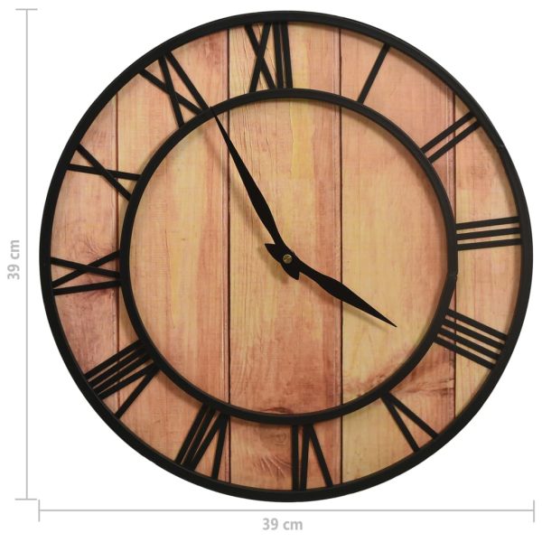 Orologio Da Parete 39 Cm Marrone E Nero In Mdf E Ferro - Image 5