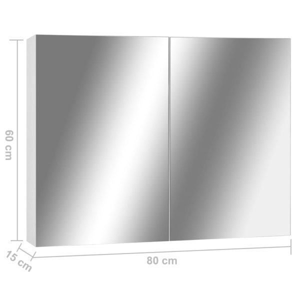 Armadietto A Specchio Bianco 80x15x60 Cm In Mdf - Image 6