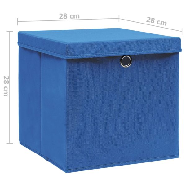Contenitori Con Coperchi 10 Pz 28x28x28 Cm Blu - Image 6