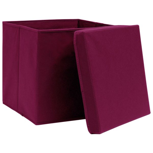 Contenitori Con Coperchi 10 Pz 28x28x28 Cm Rosso Scuro - Image 3