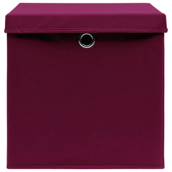 Contenitori Con Coperchi 10 Pz 28x28x28 Cm Rosso Scuro - Image 4