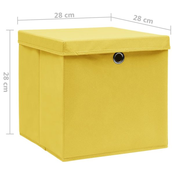 Contenitori Con Coperchi 4 Pz 28x28x28 Cm Giallo - Image 6