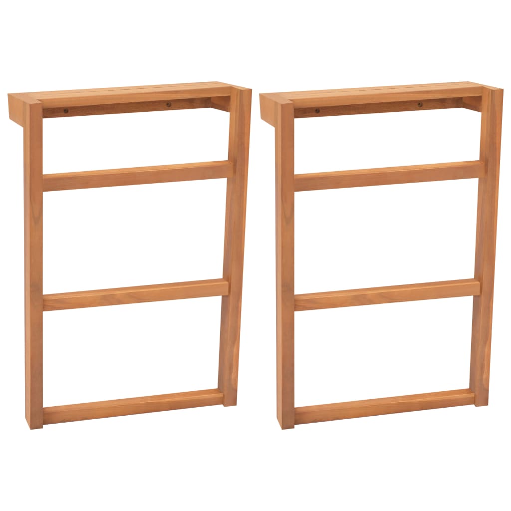 Portasciugamani 2 Pz Legno Massello Di Teak