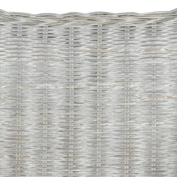 Divano A 2 Posti Grigio In Rattan Naturale E Lino - Image 5