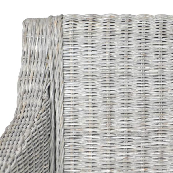 Sedie Da Pranzo Con Cuscini 2 Pz Grigi In Rattan Naturale - Image 6