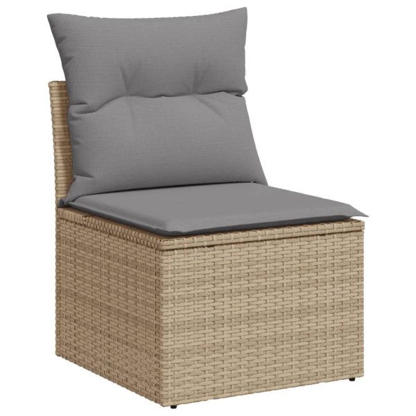 Set Divano Da Giardino 5 Pz Con Cuscini Beige Misto Polyrattan - Image 3