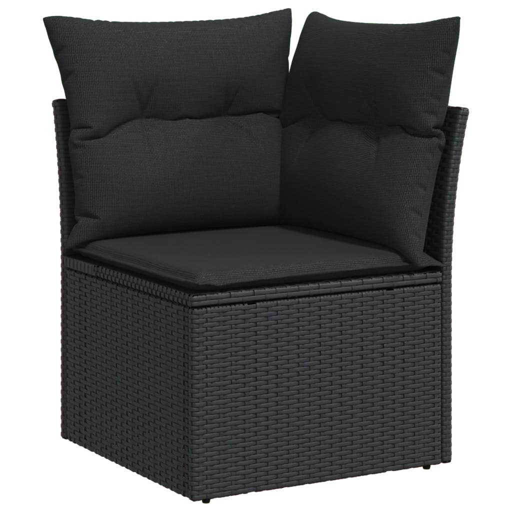 Set Divani Da Giardino Con Cuscini 7pz Nero Polyrattan - Image 5