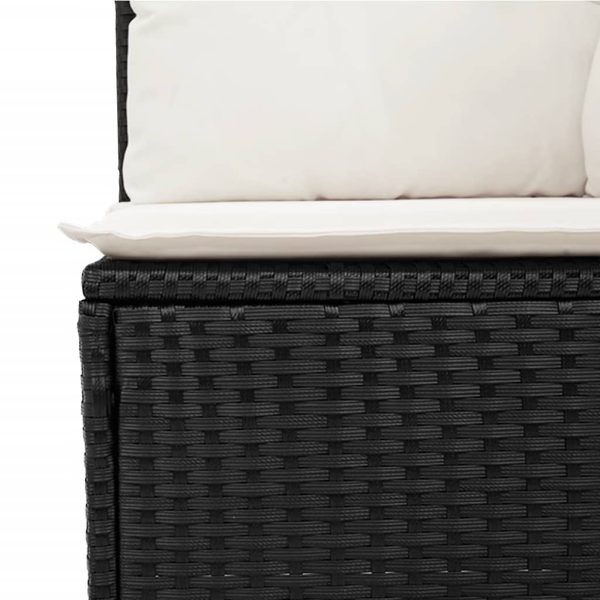 Set Divani Da Giardino Con Cuscini 8 Pz Nero In Polyrattan - Image 6