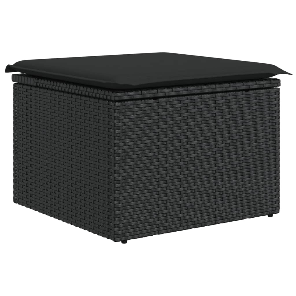 Set Divani Da Giardino 5 Pz Con Cuscini In Polyrattan Nero - Image 3
