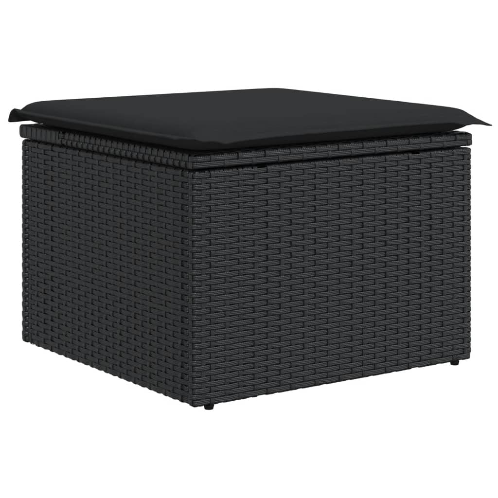 Set Divano Da Giardino 6 Pz Con Cuscini Nero In Polyrattan - Image 3