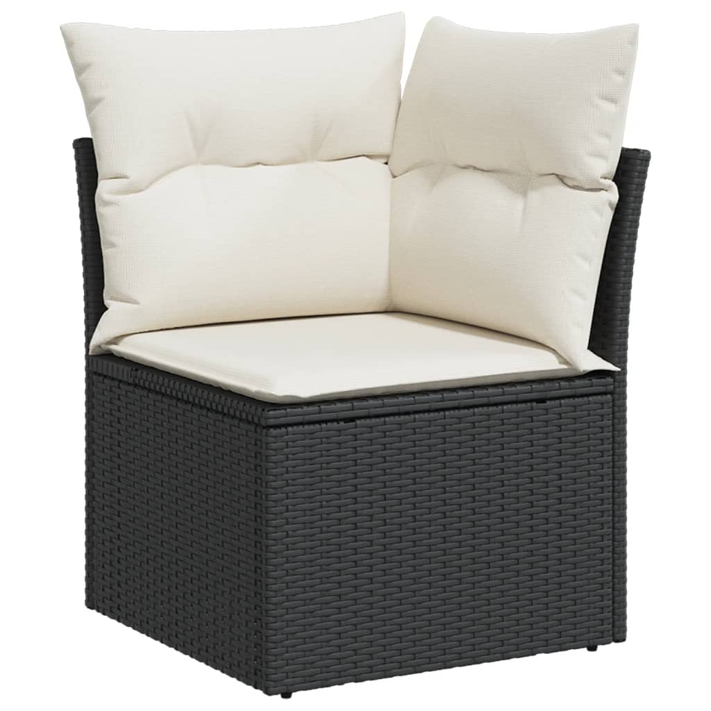 Set Divano Da Giardino 6 Pz Con Cuscini Nero In Polyrattan - Image 5