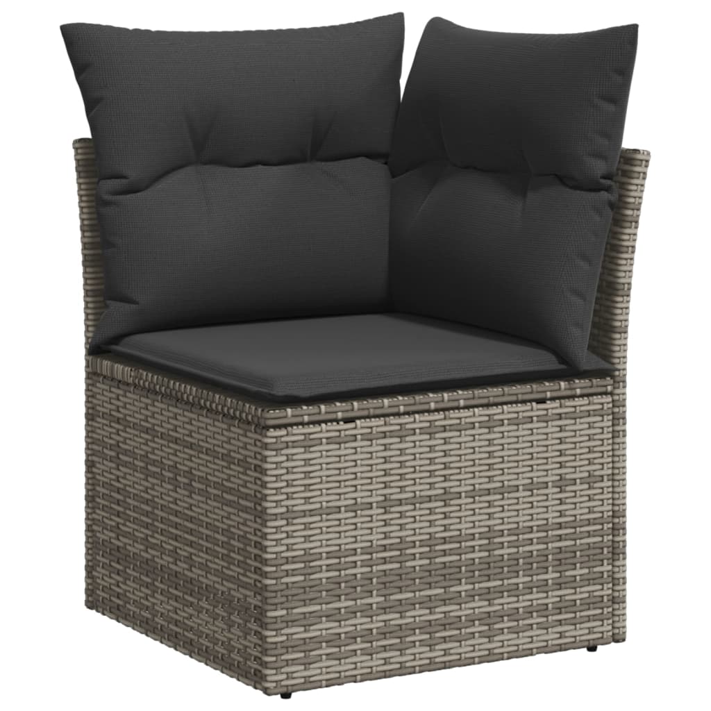 Set Divani Da Giardino 12 Pz Con Cuscini Grigio In Polyrattan - Image 4