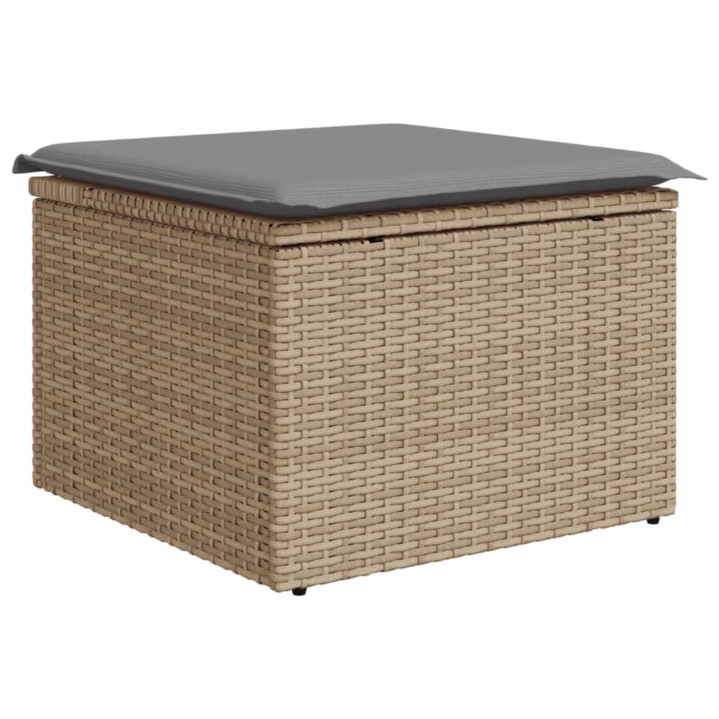Set Divano Da Giardino 8 Pz Con Cuscini Beige Misto Polyrattan - Image 4