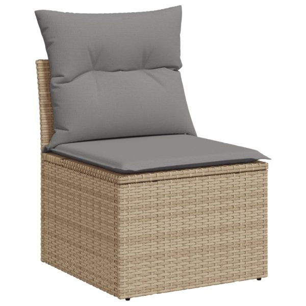 Set Divano Da Giardino 7 Pz Con Cuscini Beige Misto Polyrattan - Image 5