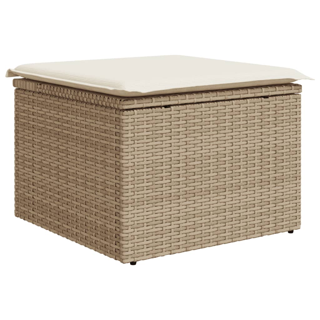 Set Divano Da Giardino 8 Pz Con Cuscini Beige In Polyrattan - Image 3