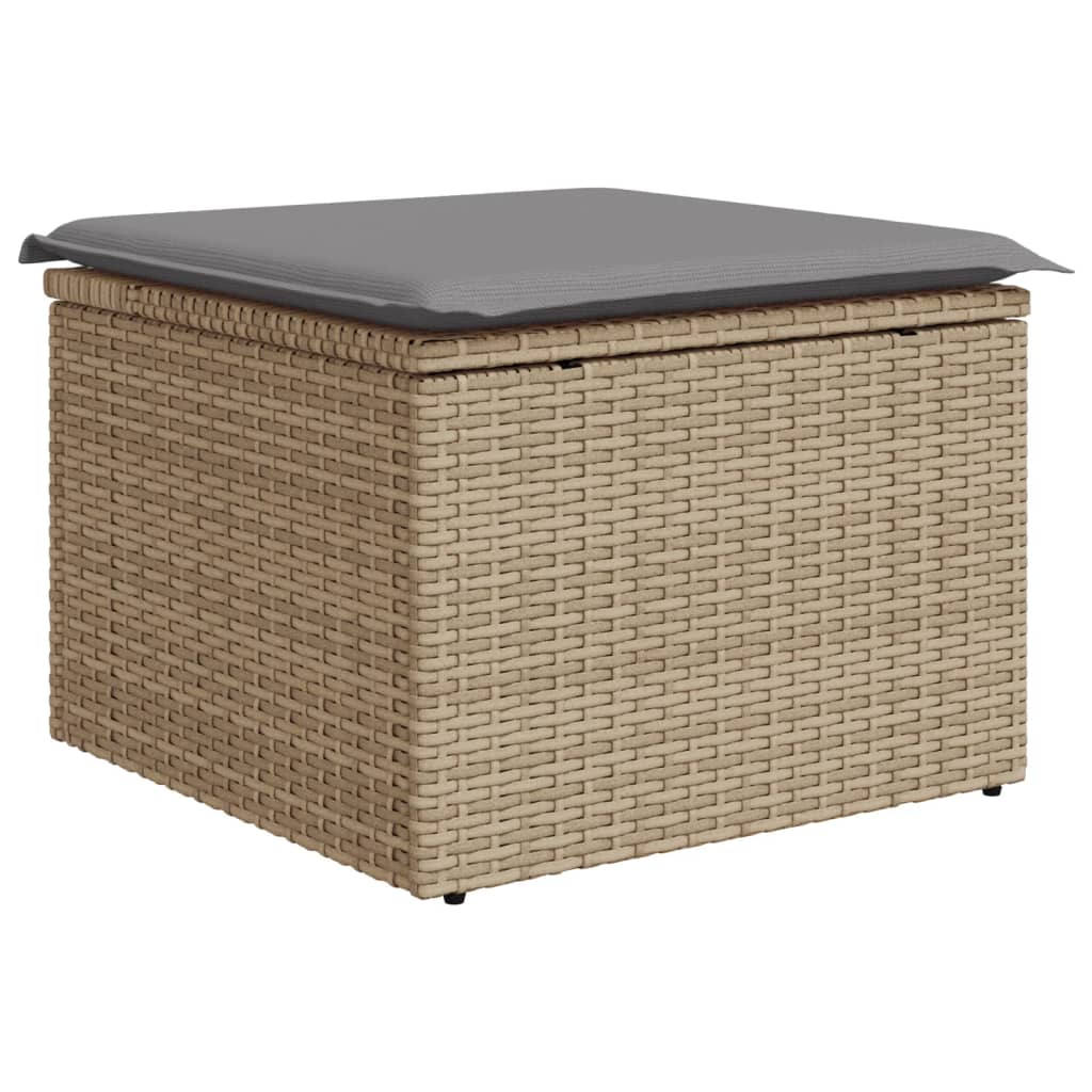 Set Divano Da Giardino 11 Pz Con Cuscini Beige Misto Polyrattan - Image 6